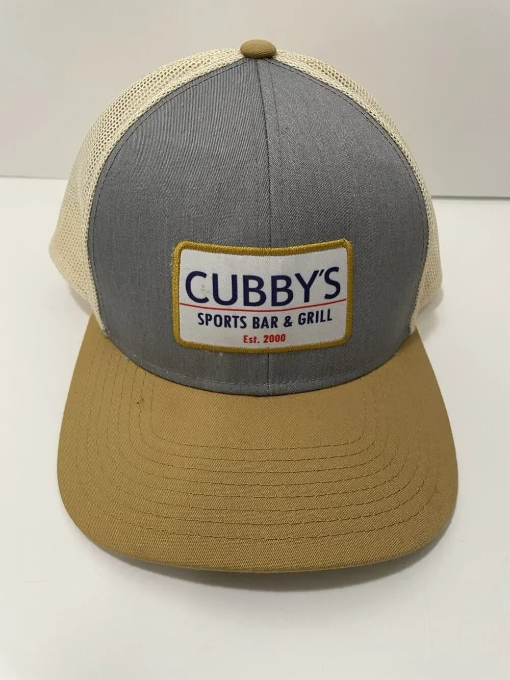 Cubby's Sports Bar & Grill Brookings SD Trucker Hat Cap Mesh Snapback Grey Tan